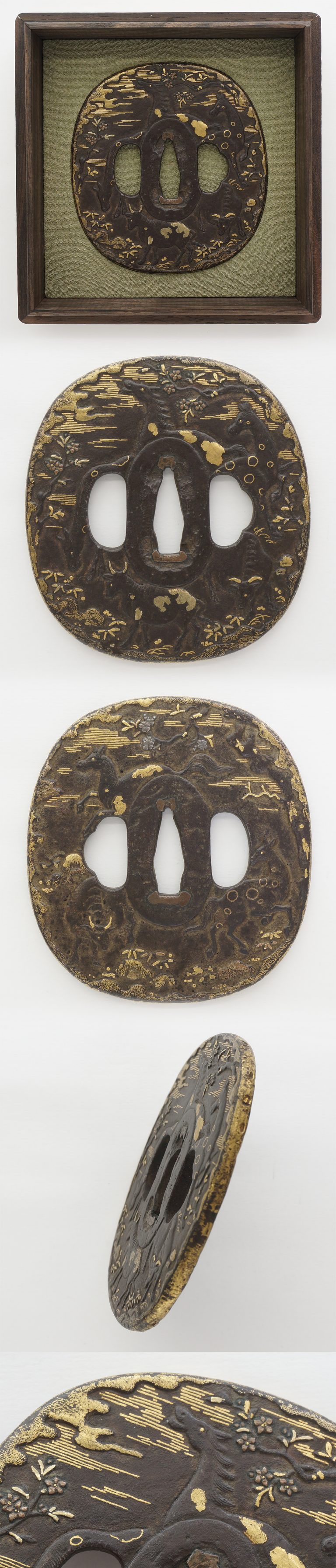 Tsuba: Mumei(Unsigned) Design of Cow and Horse